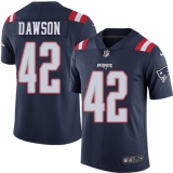 Men's Nike New England Patriots #42 Duke Dawson Limited Navy Blue Rush Vapor Untouchable NFL Jersey