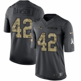 Men's Nike New England Patriots #42 Duke Dawson Limited Black 2016 Salute to Service NFL Jersey