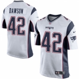 Men's Nike New England Patriots #42 Duke Dawson Game White NFL Jersey