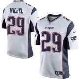 Men's Nike New England Patriots #29 Sony Michel Game White NFL Jersey