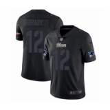 Men's Nike New England Patriots #12 Tom Brady Limited Black Rush Impact NFL Jersey