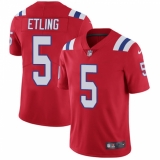 Men's Nike New England Patriots #5 Danny Etling Red Alternate Vapor Untouchable Limited Player NFL Jersey