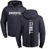 NFL Nike New England Patriots #33 Jeremy Hill Navy Blue Backer Pullover Hoodie