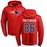 NFL Nike New England Patriots #86 Cordarrelle Patterson Red Name & Number Logo Pullover Hoodie