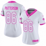 Women's Nike New England Patriots #86 Cordarrelle Patterson Limited White/Pink Rush Fashion NFL Jersey