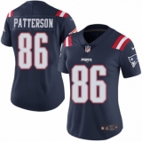 Women's Nike New England Patriots #86 Cordarrelle Patterson Limited Navy Blue Rush Vapor Untouchable NFL Jersey