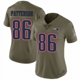 Women's Nike New England Patriots #86 Cordarrelle Patterson Limited Olive 2017 Salute to Service NFL Jersey