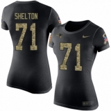 NFL Women's Nike New England Patriots #71 Danny Shelton Black Camo Salute to Service T-Shirt