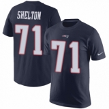 NFL Nike New England Patriots #71 Danny Shelton Navy Blue Rush Pride Name & Number T-Shirt