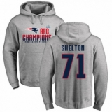 Nike New England Patriots #71 Danny Shelton Heather Gray 2017 AFC Champions Pullover Hoodie