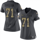 Women's Nike New England Patriots #71 Danny Shelton Limited Black 2016 Salute to Service NFL Jersey