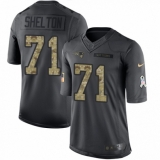 Men's Nike New England Patriots #71 Danny Shelton Limited Black 2016 Salute to Service NFL Jersey