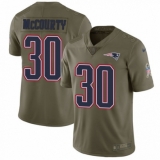 Men's Nike New England Patriots #30 Jason McCourty Limited Olive 2017 Salute to Service NFL Jersey