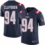 Men's Nike New England Patriots #94 Adrian Clayborn Limited Navy Blue Rush Vapor Untouchable NFL Jersey