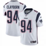 Youth Nike New England Patriots #94 Adrian Clayborn White Vapor Untouchable Limited Player NFL Jersey