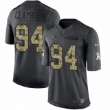 Youth Nike New England Patriots #94 Adrian Clayborn Limited Black 2016 Salute to Service NFL Jersey