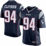Men's Nike New England Patriots #94 Adrian Clayborn Game Navy Blue Team Color NFL Jersey