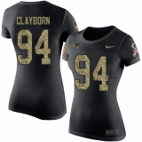 NFL Women's Nike New England Patriots #94 Adrian Clayborn Black Camo Salute to Service T-Shirt
