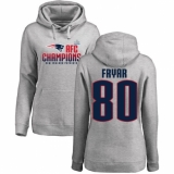 Women's Nike New England Patriots #80 Irving Fryar Heather Gray 2017 AFC Champions Pullover Hoodie