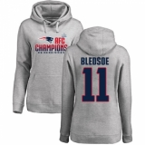 Women's Nike New England Patriots #11 Drew Bledsoe Heather Gray 2017 AFC Champions Pullover Hoodie