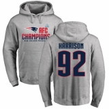 Nike New England Patriots #92 James Harrison Heather Gray 2017 AFC Champions Pullover Hoodie