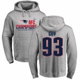 Nike New England Patriots #93 Lawrence Guy Heather Gray 2017 AFC Champions Pullover Hoodie