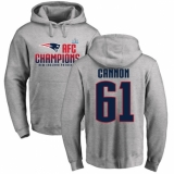 Nike New England Patriots #61 Marcus Cannon Heather Gray 2017 AFC Champions Pullover Hoodie