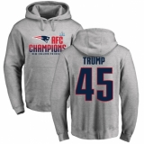Nike New England Patriots #45 Donald Trump Heather Gray 2017 AFC Champions Pullover Hoodie