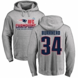 Nike New England Patriots #34 Rex Burkhead Heather Gray 2017 AFC Champions Pullover Hoodie