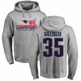 Nike New England Patriots #35 Mike Gillislee Heather Gray 2017 AFC Champions Pullover Hoodie