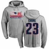 Nike New England Patriots #23 Patrick Chung Heather Gray 2017 AFC Champions Pullover Hoodie