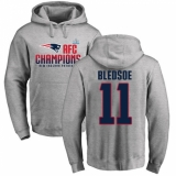 Nike New England Patriots #11 Drew Bledsoe Heather Gray 2017 AFC Champions Pullover Hoodie