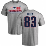 Nike New England Patriots #83 Dwayne Allen Heather Gray 2017 AFC Champions V-Neck T-Shirt