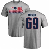 Nike New England Patriots #69 Shaq Mason Heather Gray 2017 AFC Champions V-Neck T-Shirt