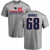 Nike New England Patriots #68 LaAdrian Waddle Heather Gray 2017 AFC Champions V-Neck T-Shirt