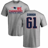 Nike New England Patriots #61 Marcus Cannon Heather Gray 2017 AFC Champions V-Neck T-Shirt