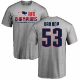 Nike New England Patriots #53 Kyle Van Noy Heather Gray 2017 AFC Champions V-Neck T-Shirt