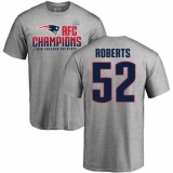 Nike New England Patriots #52 Elandon Roberts Heather Gray 2017 AFC Champions V-Neck T-Shirt