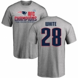 Nike New England Patriots #28 James White Heather Gray 2017 AFC Champions V-Neck T-Shirt