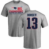 Nike New England Patriots #13 Phillip Dorsett Heather Gray 2017 AFC Champions V-Neck T-Shirt