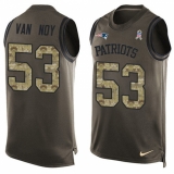 Men's Nike New England Patriots #53 Kyle Van Noy Limited Green Salute to Service Tank Top NFL Jersey