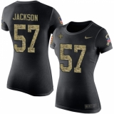 Women's Nike New Orleans Saints #57 Rickey Jackson Black Camo Salute to Service T-Shirt