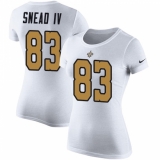 Women's Nike New Orleans Saints #83 Willie Snead White Rush Pride Name & Number T-Shirt