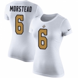 Women's Nike New Orleans Saints #6 Thomas Morstead White Rush Pride Name & Number T-Shirt
