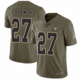 Youth Nike New Orleans Saints #27 Kurt Coleman Limited Olive 2017 Salute to Service NFL Jersey