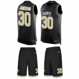 Men's Nike New Orleans Saints #30 Natrell Jamerson Limited Black Tank Top Suit NFL Jersey