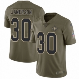 Youth Nike New Orleans Saints #30 Natrell Jamerson Limited Olive 2017 Salute to Service NFL Jersey