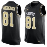 Men's Nike New Orleans Saints #81 Cameron Meredith Limited Black Player Name & Number Tank Top NFL Jersey
