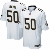 Men's Nike New Orleans Saints #50 DeMario Davis Game White NFL Jersey