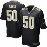 Men's Nike New Orleans Saints #50 DeMario Davis Game Black Team Color NFL Jersey